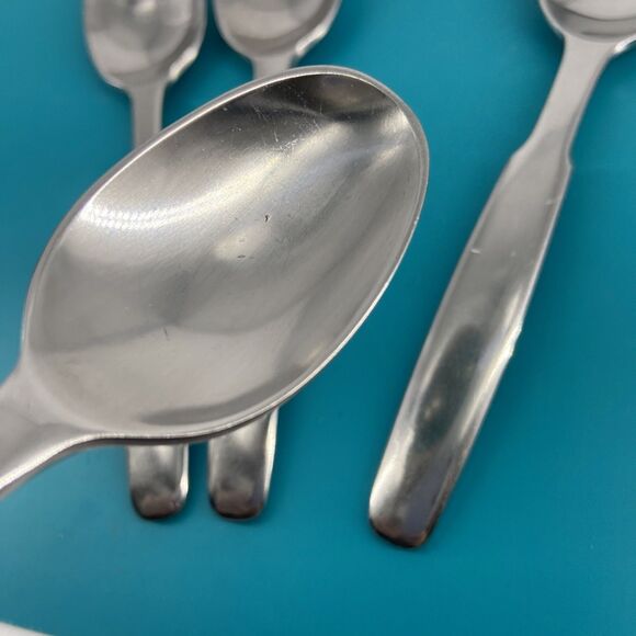 AS IS Towle Lauffer KRONOS Tea Spoons Stainless Steel Flatware Set of 4 Japan - Picture 5 of 11